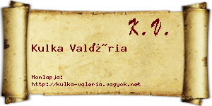 Kulka Valéria névjegykártya